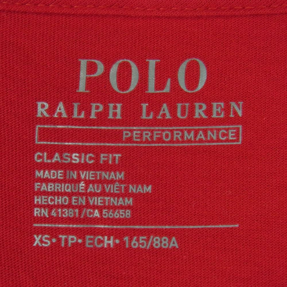 POLO RALPH LAUREN ポロ・ラルフローレン POLO スター ラバー ロゴ 半袖 Tシャツ ベトナム製 レッド系 XS【中古】