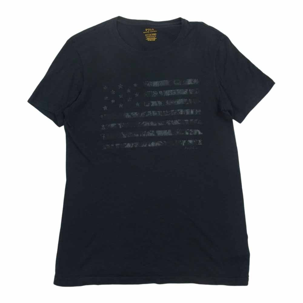 POLO RALPH LAUREN ポロ・ラルフローレン 国旗 プリント 半袖 Tシャツ ブラック系 170/92A【中古】