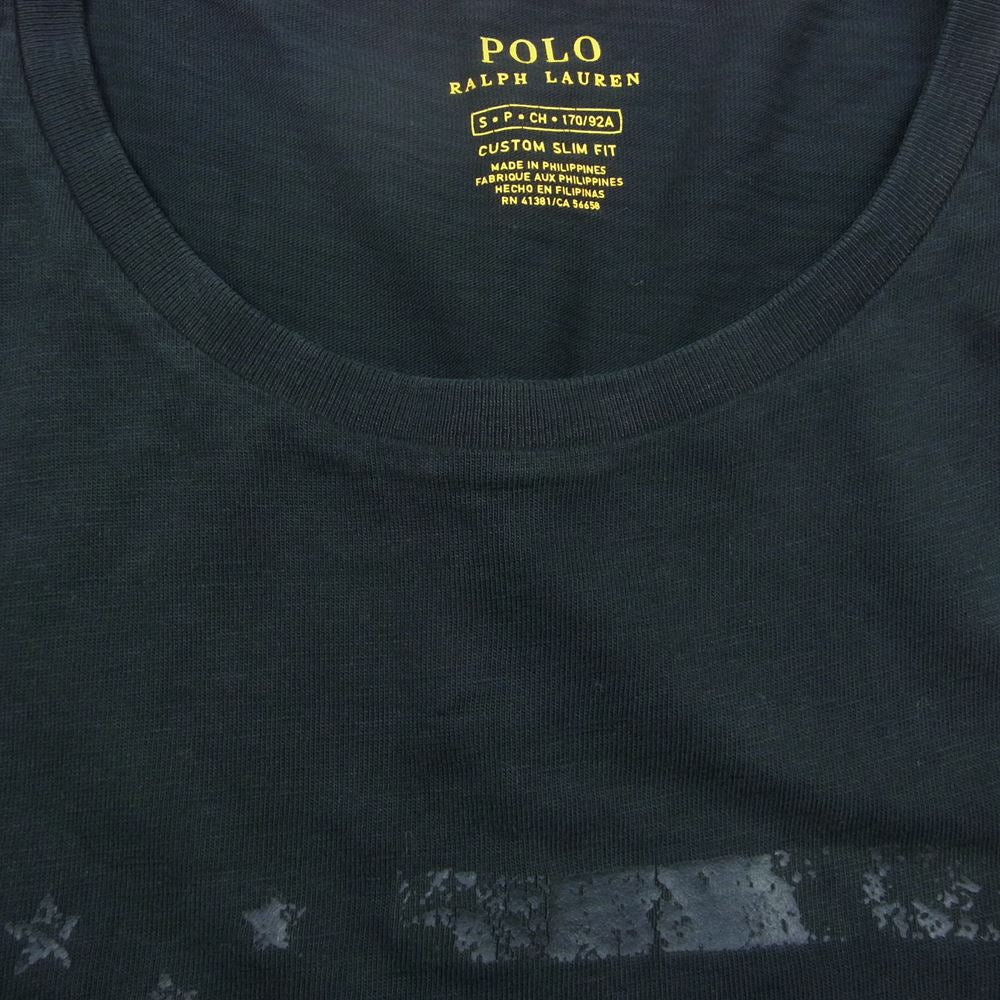 POLO RALPH LAUREN ポロ・ラルフローレン 国旗 プリント 半袖 Tシャツ ブラック系 170/92A【中古】