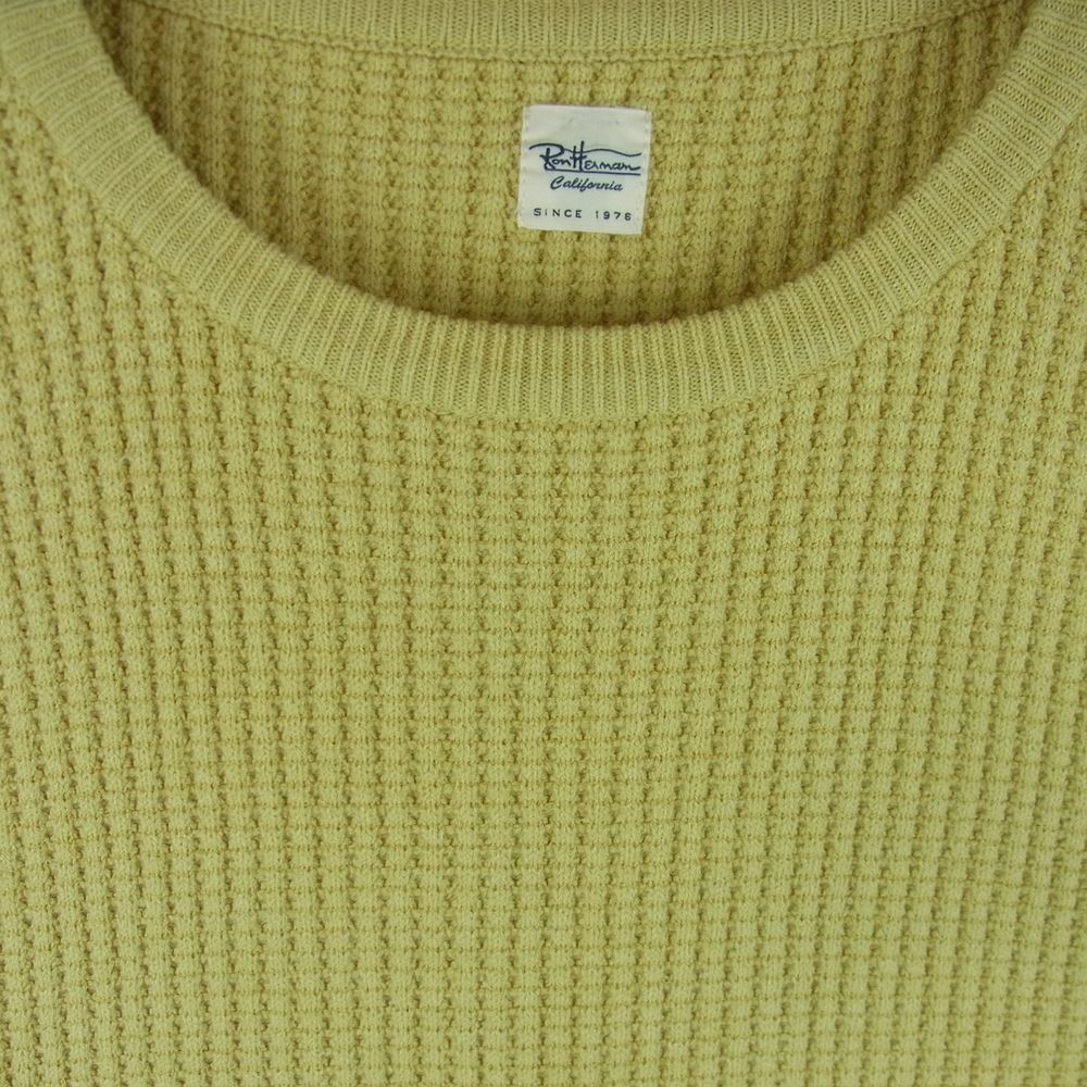 Ron Herman ロンハーマン 2820800048 ワッフル サーマル ニット 長袖 Tシャツ イエロー系 M【中古】