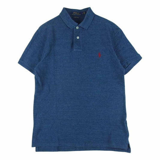 POLO RALPH LAUREN ポロ・ラルフローレン CUSTOM SLIM FIT カスタム スリム フィット インディゴ 半袖 ポロ シャツ インディゴブルー系 S【中古】
