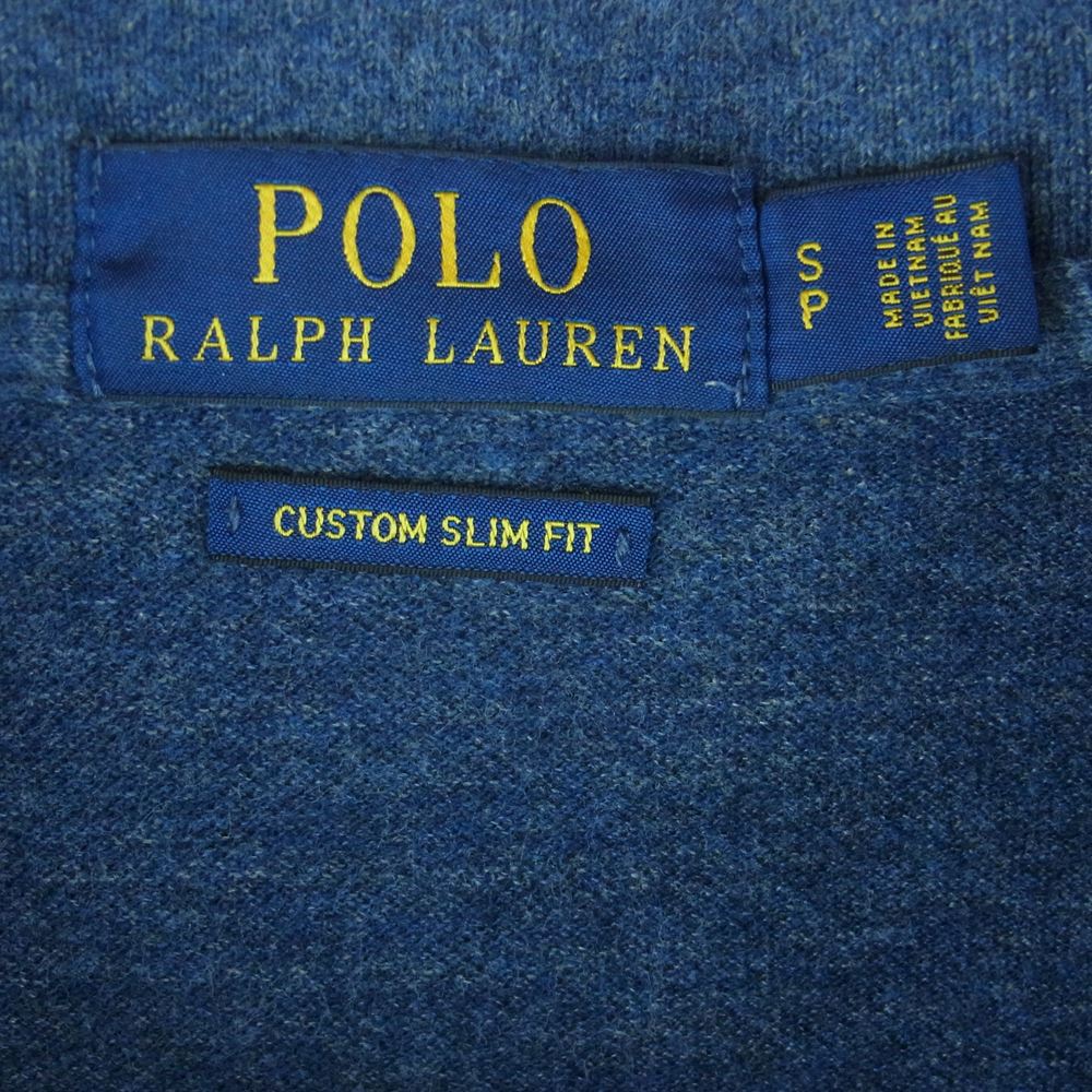 POLO RALPH LAUREN ポロ・ラルフローレン CUSTOM SLIM FIT カスタム スリム フィット インディゴ 半袖 ポロ シャツ インディゴブルー系 S【中古】