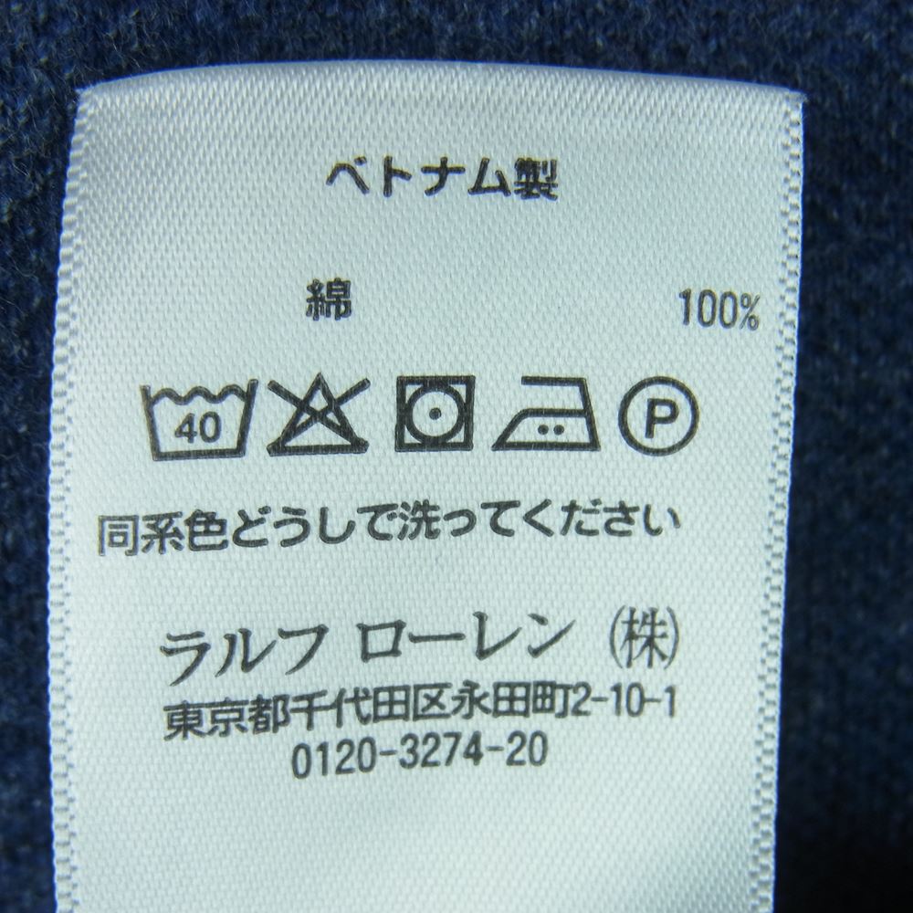 POLO RALPH LAUREN ポロ・ラルフローレン CUSTOM SLIM FIT カスタム スリム フィット インディゴ 半袖 ポロ シャツ インディゴブルー系 S【中古】