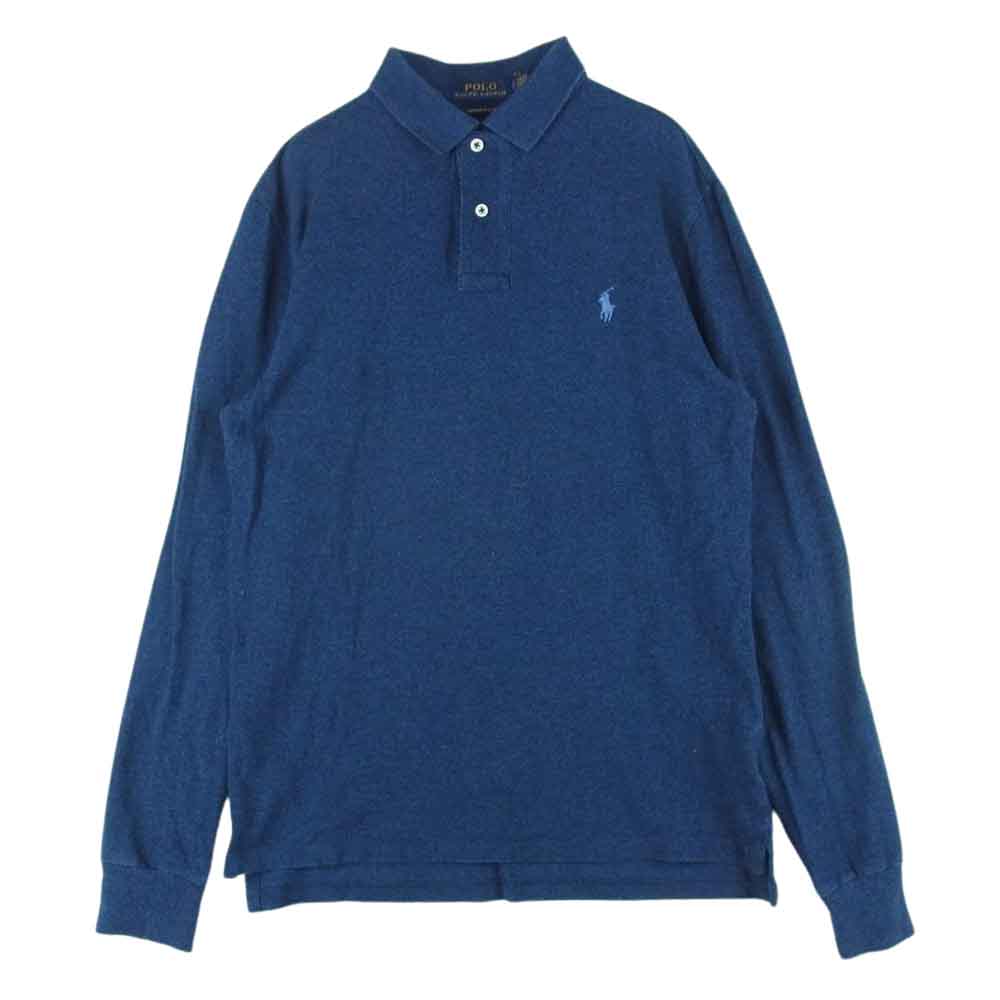 POLO RALPH LAUREN ポロ・ラルフローレン CUSTOM SLIM FIT カスタム スリム フィット インディゴ 半袖 ポロ シャツ ネイビー系 S【中古】