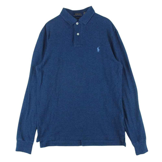 POLO RALPH LAUREN ポロ・ラルフローレン CUSTOM SLIM FIT カスタム スリム フィット インディゴ 半袖 ポロ シャツ ネイビー系 S【中古】