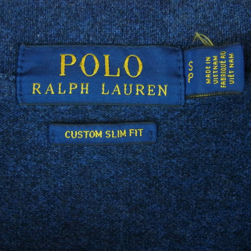 POLO RALPH LAUREN ポロ・ラルフローレン CUSTOM SLIM FIT カスタム スリム フィット インディゴ 半袖 ポロ シャツ ネイビー系 S【中古】