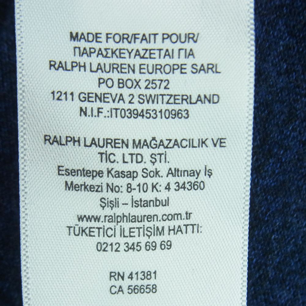 POLO RALPH LAUREN ポロ・ラルフローレン CUSTOM SLIM FIT カスタム スリム フィット インディゴ 半袖 ポロ シャツ ネイビー系 S【中古】