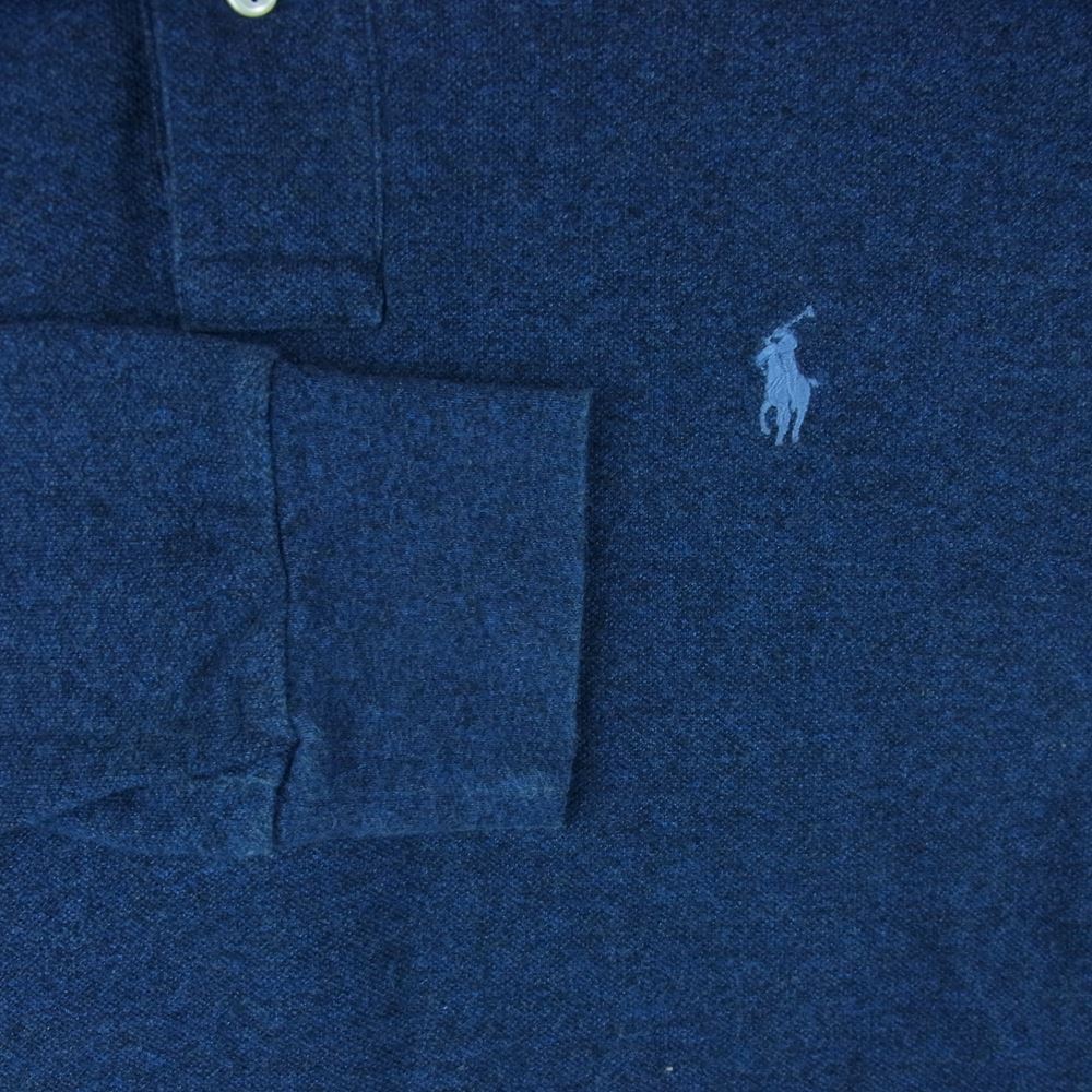 POLO RALPH LAUREN ポロ・ラルフローレン CUSTOM SLIM FIT カスタム スリム フィット インディゴ 半袖 ポロ シャツ ネイビー系 S【中古】