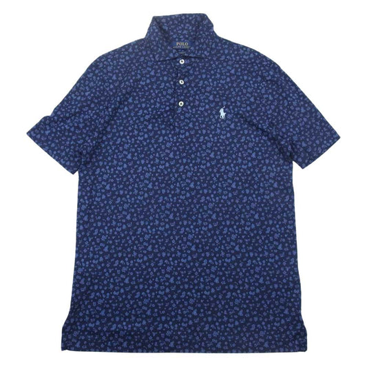 POLO RALPH LAUREN ポロ・ラルフローレン フラワー プリント 半袖 ポロシャツ ネイビー系 170/92A【中古】