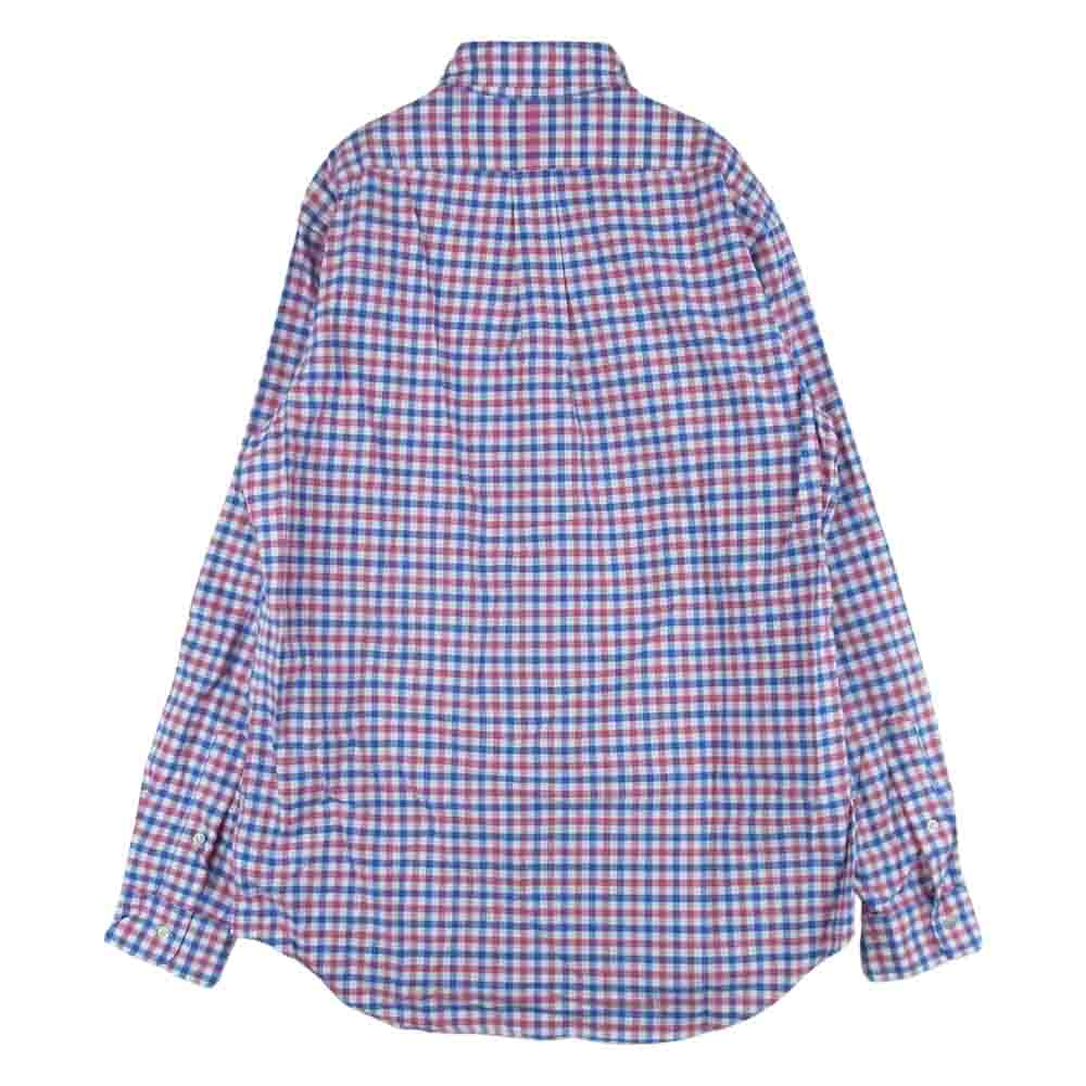 RALPH LAUREN ラルフローレン ボタンダウン ギンガム チェック 長袖 シャツ フィリピン製 ブルー系 ピンク系 S【中古】