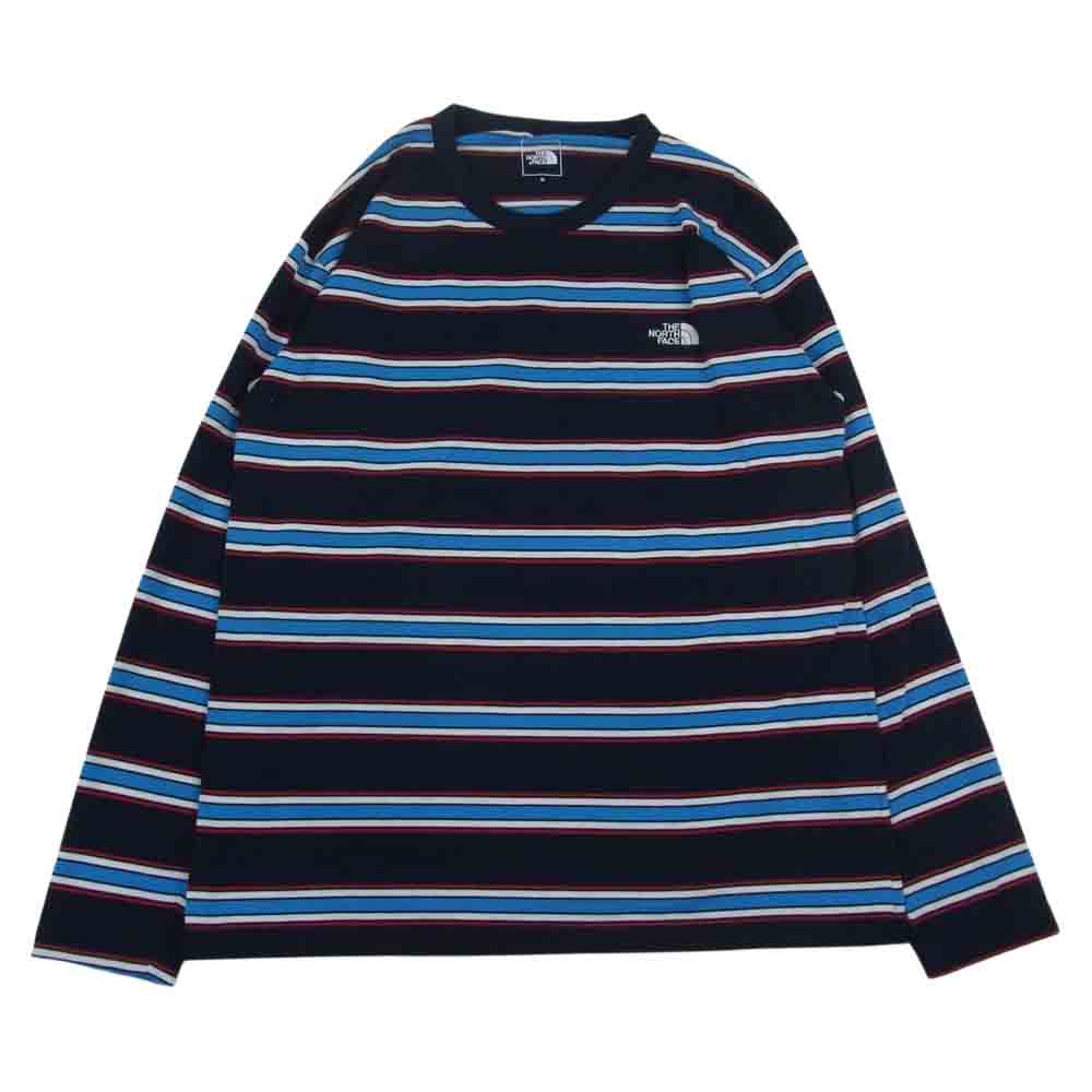 THE NORTH FACE ノースフェイス NT82031 Multi Border Tee マルチ ボーダー 長袖 Tシャツ ネイビー系 M【中古】