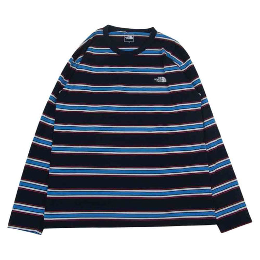 THE NORTH FACE ノースフェイス NT82031 Multi Border Tee マルチ ボーダー 長袖 Tシャツ ネイビー系 M【中古】
