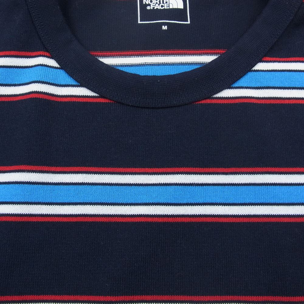 THE NORTH FACE ノースフェイス NT82031 Multi Border Tee マルチ ボーダー 長袖 Tシャツ ネイビー系 M【中古】
