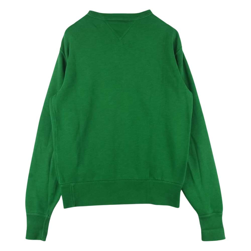 POLO RALPH LAUREN ポロ・ラルフローレン 加工 カレッジ プリント 両V スウェット トレーナー グリーン系 S【中古】