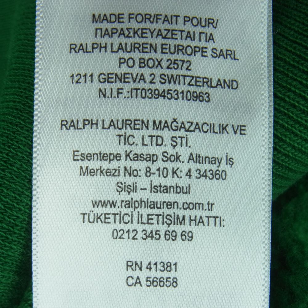 POLO RALPH LAUREN ポロ・ラルフローレン 加工 カレッジ プリント 両V スウェット トレーナー グリーン系 S【中古】