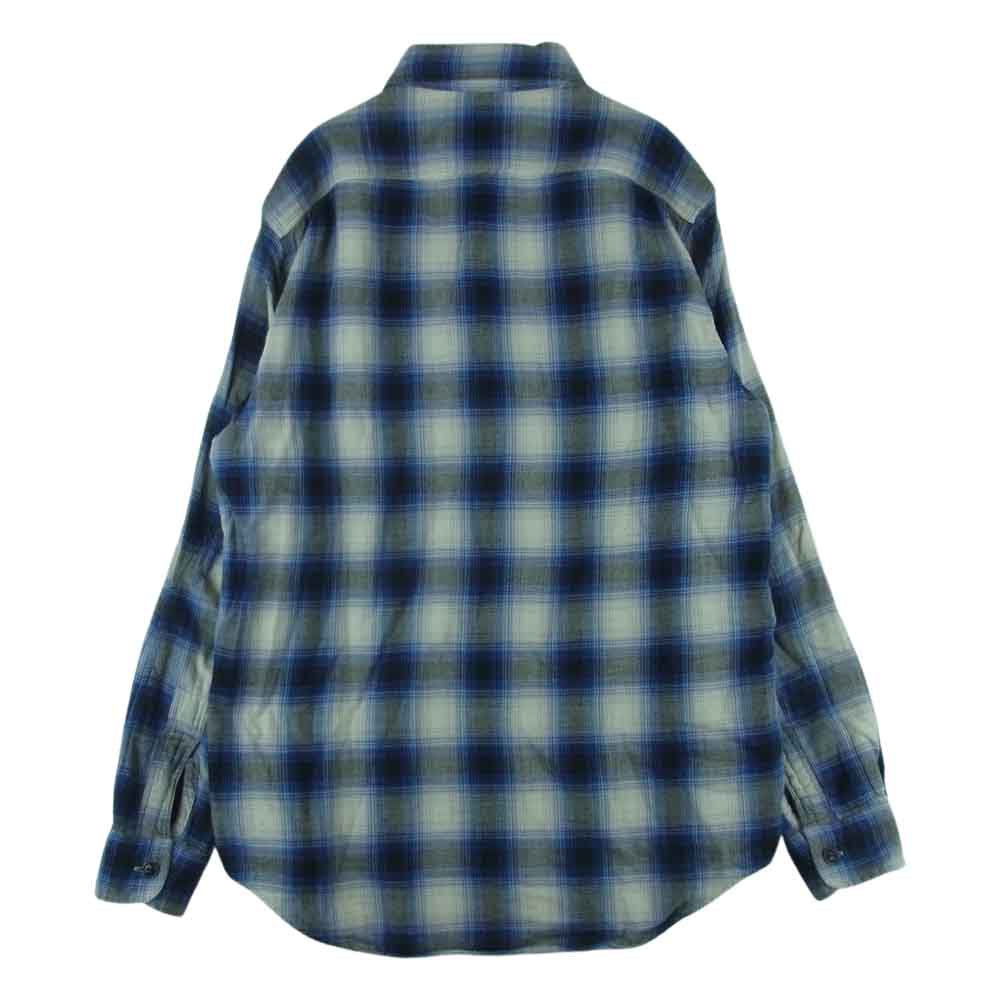 POLO RALPH LAUREN ポロ・ラルフローレン コットン オンブレ チェック 長袖 シャツ フィリピン製 グレー系 ブルー系 S【中古】