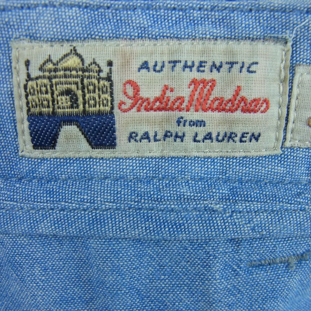 POLO RALPH LAUREN ポロ・ラルフローレン MADRAS PATCHWORK SHORT インディアマドラス パッチワーク ショーツ ハーフ ショート パンツ ブルー系 30【中古】