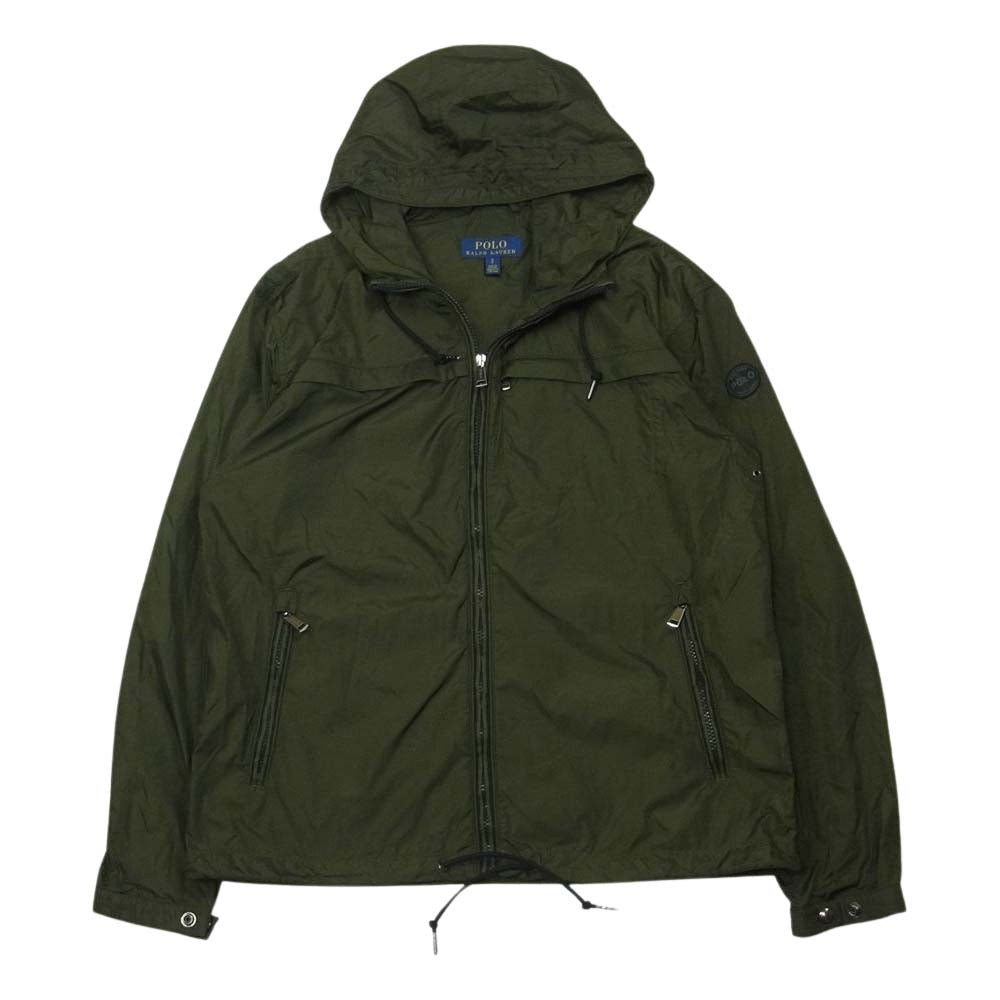 POLO RALPH LAUREN ポロ・ラルフローレン ドローコード フーディ ナイロン ジャケット モスグリーン系 S【中古】