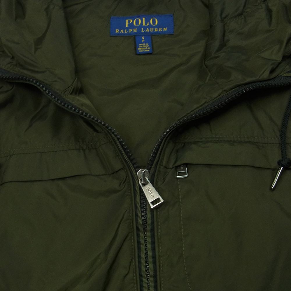 POLO RALPH LAUREN ポロ・ラルフローレン ドローコード フーディ ナイロン ジャケット モスグリーン系 S【中古】