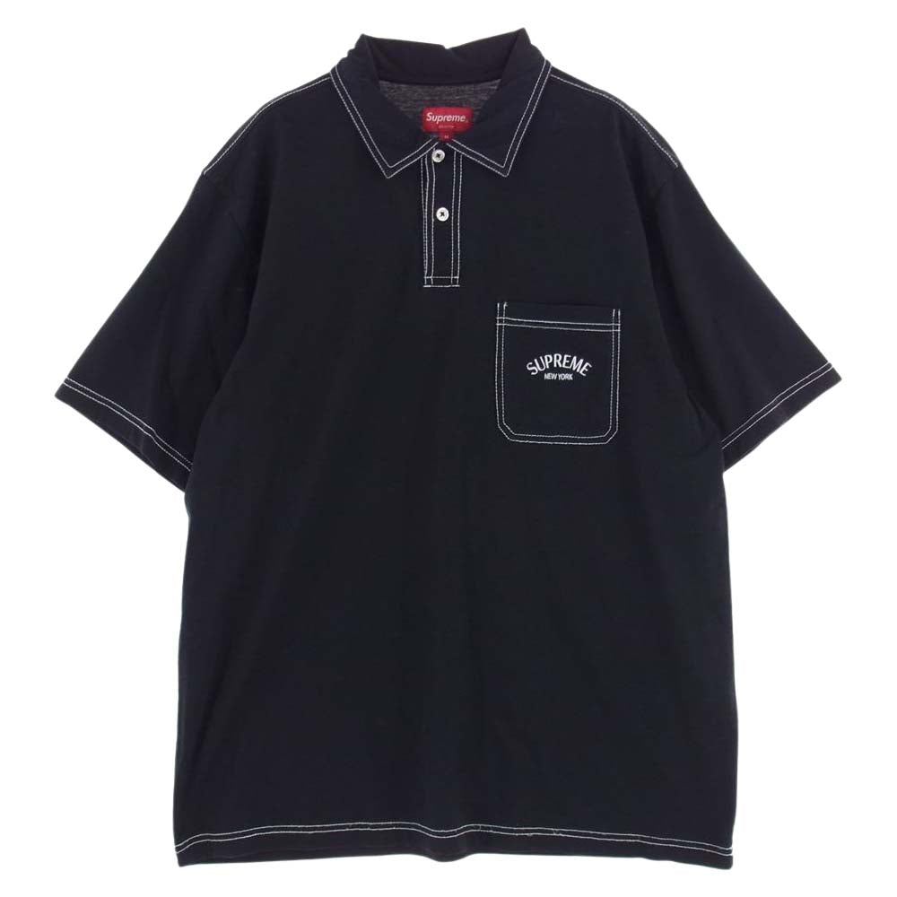 Supreme シュプリーム 20AW Contrast Stitch Polo コントラスト ステッチ 半袖 ポロ シャツ ブラック系 M –  ブランド古着 LIFE