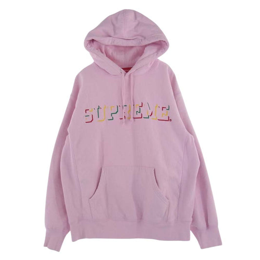 Supreme シュプリーム 20AW Drop Shadow Hooded Sweatshirt ドロップ シャドウ フーデッド スウェット プルオーバー パーカー ピンク系 M【中古】