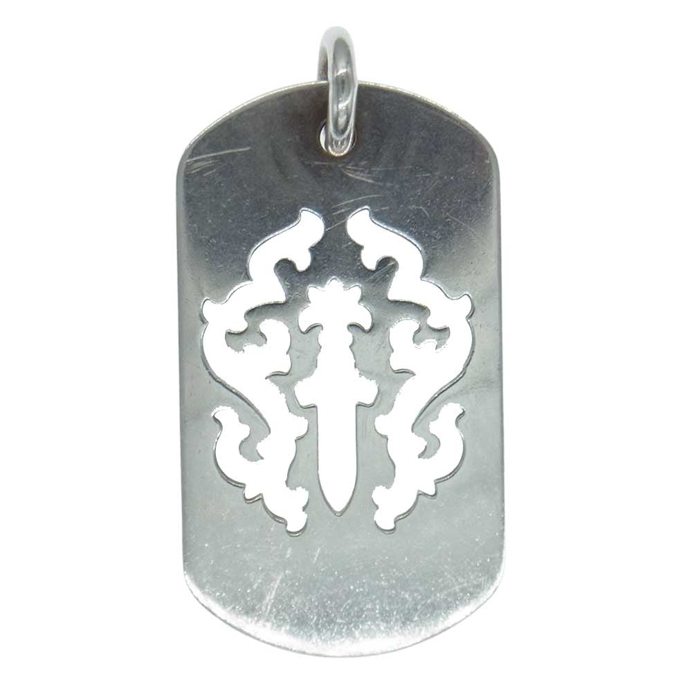CHROME HEARTS クロムハーツ（原本無） ラージ ドッグタグ カットアウト ダガー ペンダント トップ チャーム シルバー系【中古】
