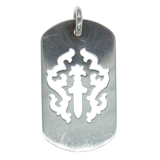 CHROME HEARTS クロムハーツ（原本無） ラージ ドッグタグ カットアウト ダガー ペンダント トップ チャーム シルバー系【中古】