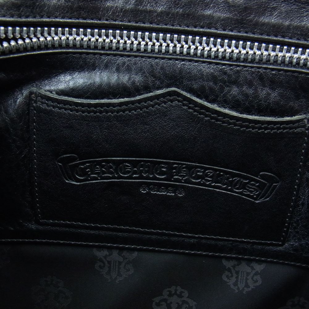 CHROME HEARTS クロムハーツ（原本無） フラット プレーン レザー クラッチ バッグ ブラック系【中古】