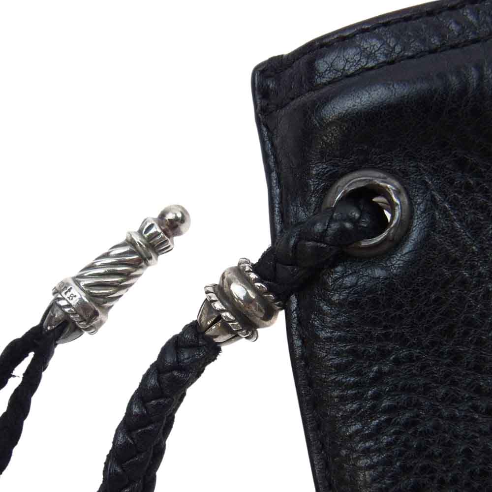 CHROME HEARTS クロムハーツ（原本無） フラット プレーン レザー クラッチ バッグ ブラック系【中古】