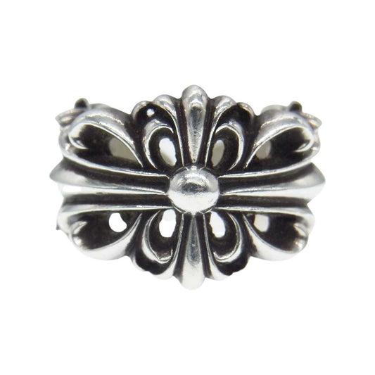 CHROME HEARTS クロムハーツ（原本有） DBL FLRL CRS ダブル フローラル クロス シルバー リング シルバー系 23号【中古】