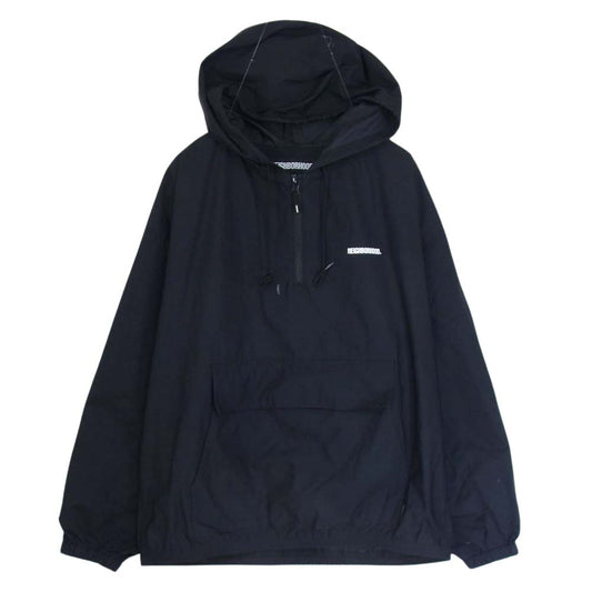 NEIGHBORHOOD ネイバーフッド 22AW 222TSNH-JKM02 ANORAK JK ロゴ プリント アノラック パーカ ジャケット ブラック系 M【中古】