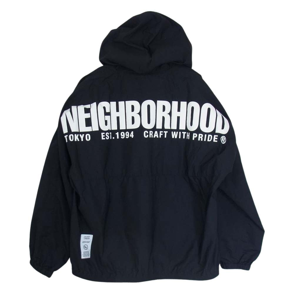 NEIGHBORHOOD ネイバーフッド 22AW 222TSNH-JKM02 ANORAK JK ロゴ プリント アノラック パーカ ジャケット ブラック系 M【中古】