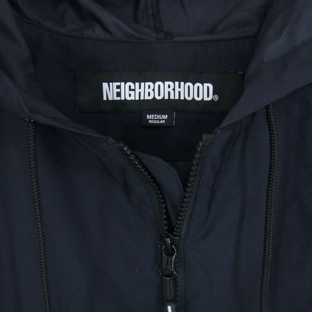 NEIGHBORHOOD ネイバーフッド 22AW 222TSNH-JKM02 ANORAK JK ロゴ プリント アノラック パーカ ジャケット ブラック系 M【中古】