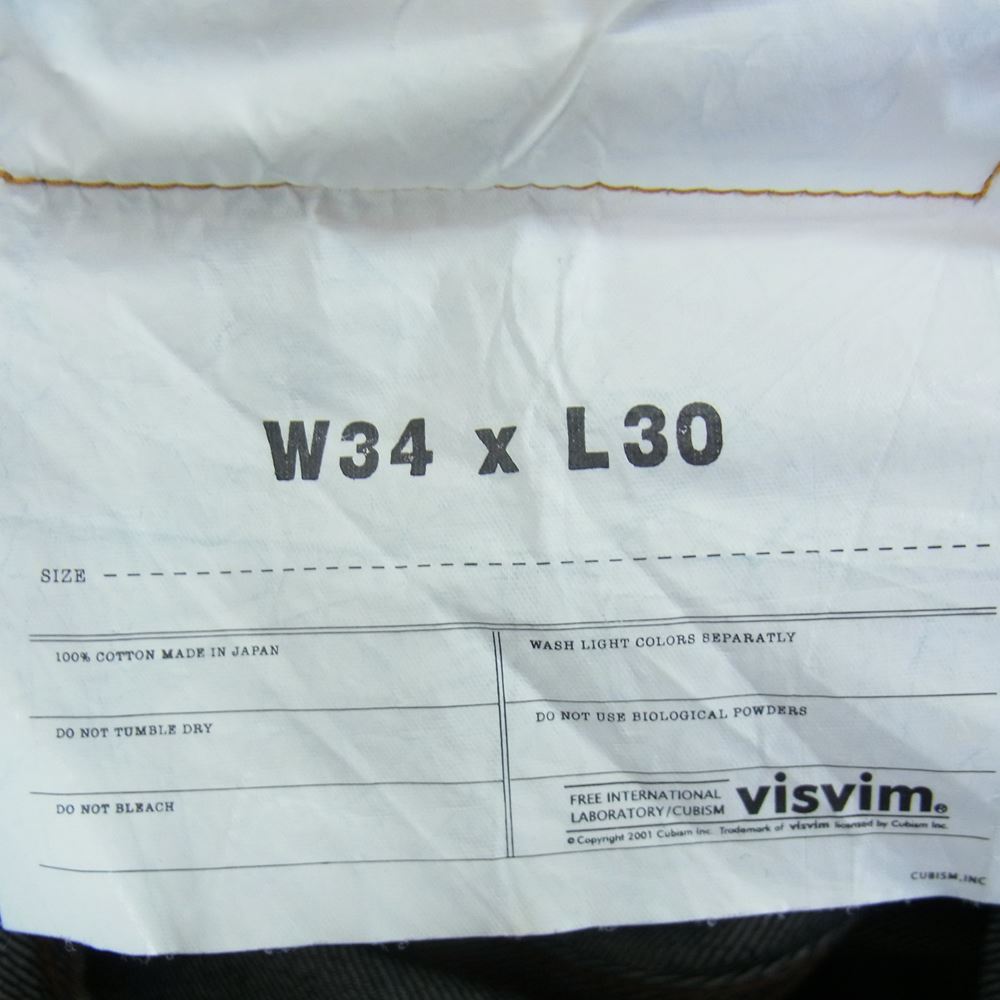 VISVIM ビズビム 0123105005001 23SS SOCIAL SCULPTURE 01 RAW ソーシャル スカルプチャー デニム パンツ インディゴブルー系 34【中古】