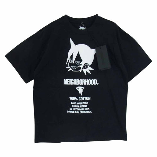 NEIGHBORHOOD ネイバーフッド 23SS 231PCJIN-ST03S × JUN INAGAWA ジュンイナガワ TEE SS-3 プリント 半袖 Tシャツ ブラック系 XS【新古品】【未使用】【中古】