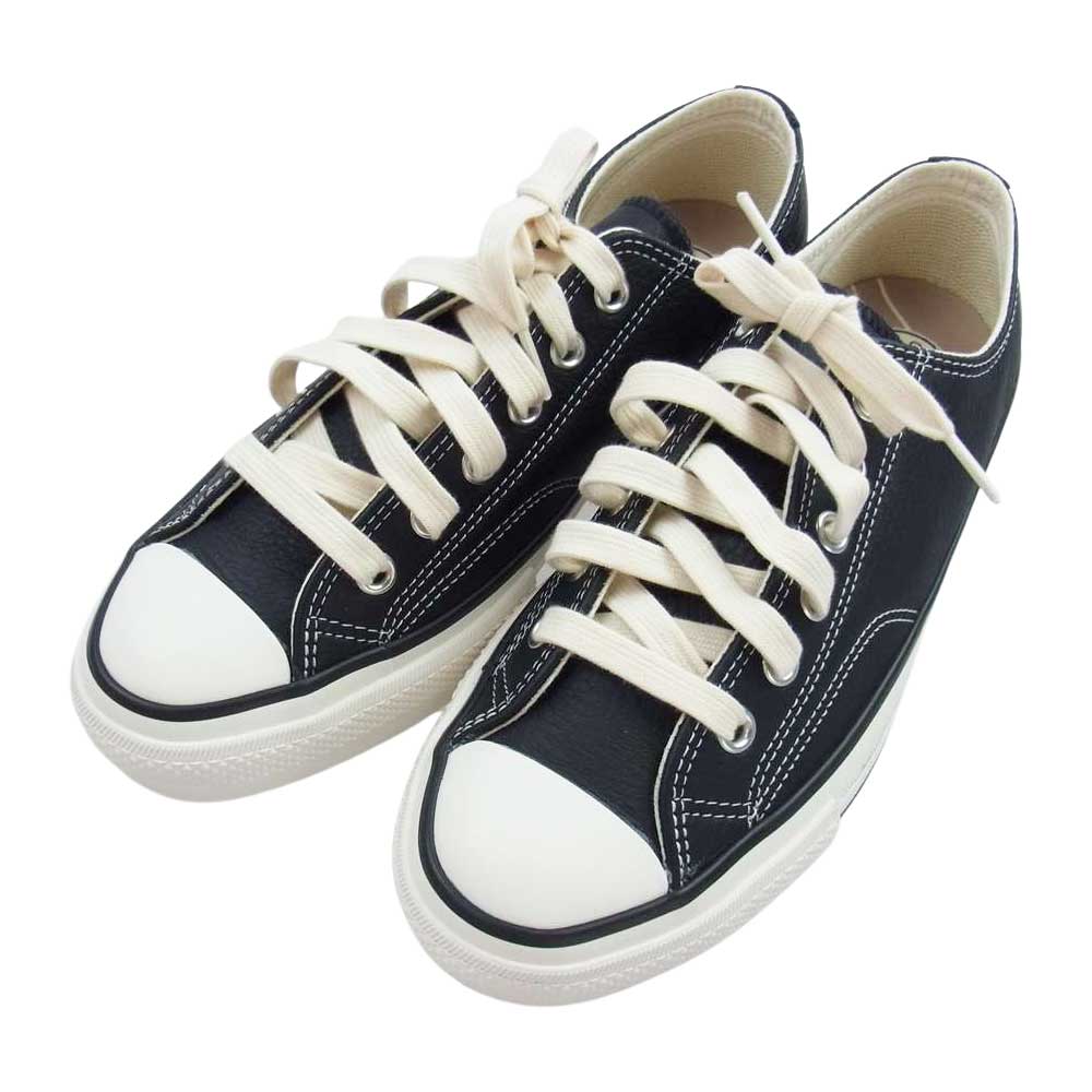 CONVERSE コンバース 1SD397 ADDICT アディクト × Pilgrim Surf+Supply ピルグリム サーフサプライ CHUCK TAYLOR LEATHER OX チャックテイラー レザー ローカット スニーカー ブラック系 25.5cm【新古品】【未使用】【中古】
