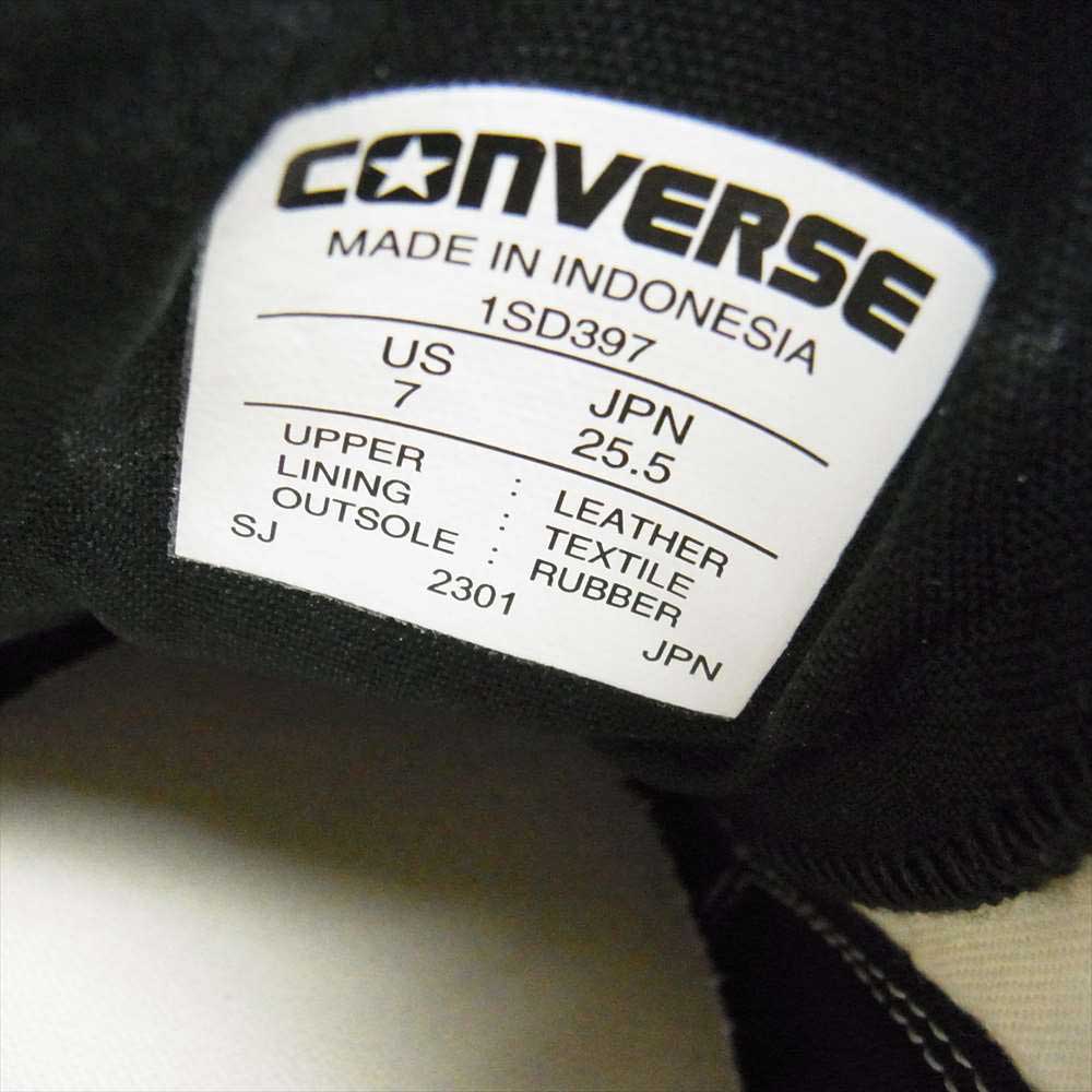 CONVERSE コンバース 1SD397 ADDICT アディクト × Pilgrim Surf+Supply ピルグリム サーフサプライ CHUCK TAYLOR LEATHER OX チャックテイラー レザー ローカット スニーカー ブラック系 25.5cm【新古品】【未使用】【中古】