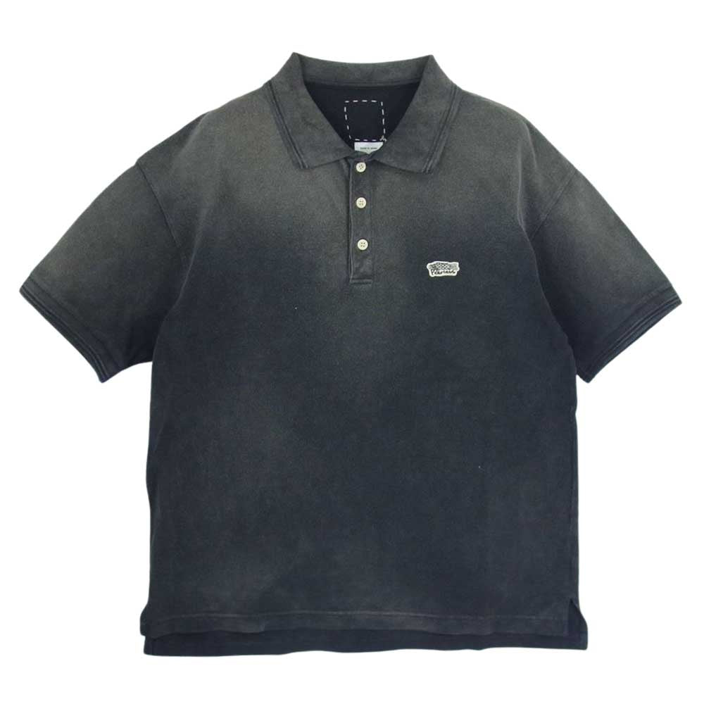 VISVIM ビズビム 0123105010021 23SS JUMBO WELLER S/S DMGD ダメージ加工 ジャンボ 半袖 ポロシャツ グレー系 1【新古品】【未使用】【中古】