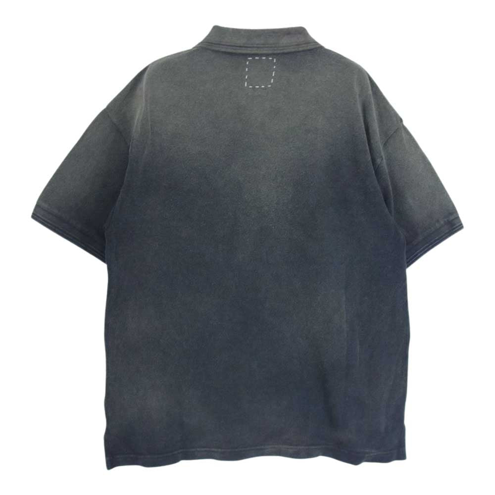 VISVIM ビズビム 0123105010021 23SS JUMBO WELLER S/S DMGD ダメージ加工 ジャンボ 半袖 ポロシャツ グレー系 1【新古品】【未使用】【中古】