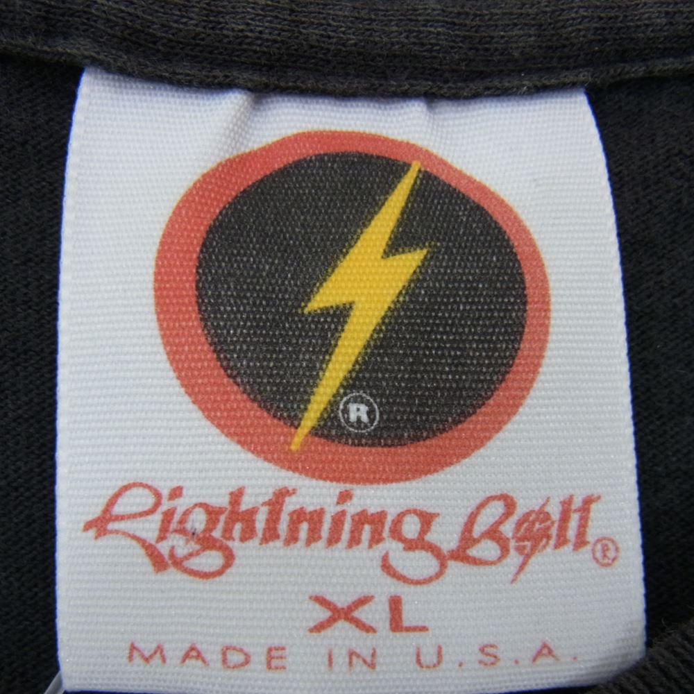 ライトニングボルト 90s ビンテージ SURFBOARDS サーフボード 波 プリント 半袖 Tシャツ ブラック系 XL【中古】