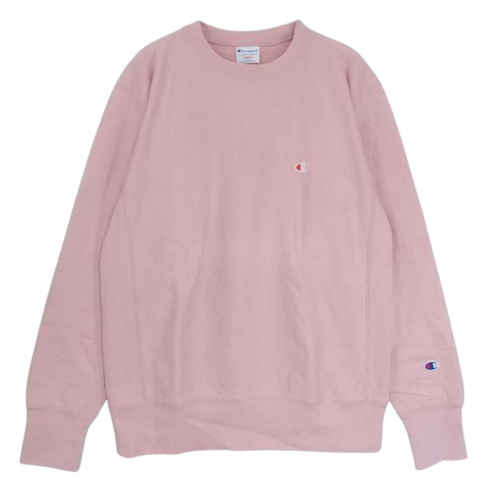 Champion チャンピオン C8-K011 トリコタグ 復刻 ロゴ刺繍 リバースウィーブ スウェット トレーナー クルーネック ピンク ピンク系 L【中古】