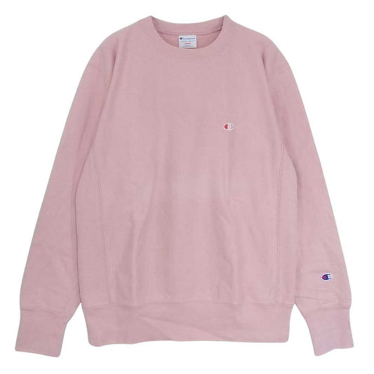 Champion チャンピオン C8-K011 トリコタグ 復刻 ロゴ刺繍 リバースウィーブ スウェット トレーナー クルーネック ピンク ピンク系 L【中古】
