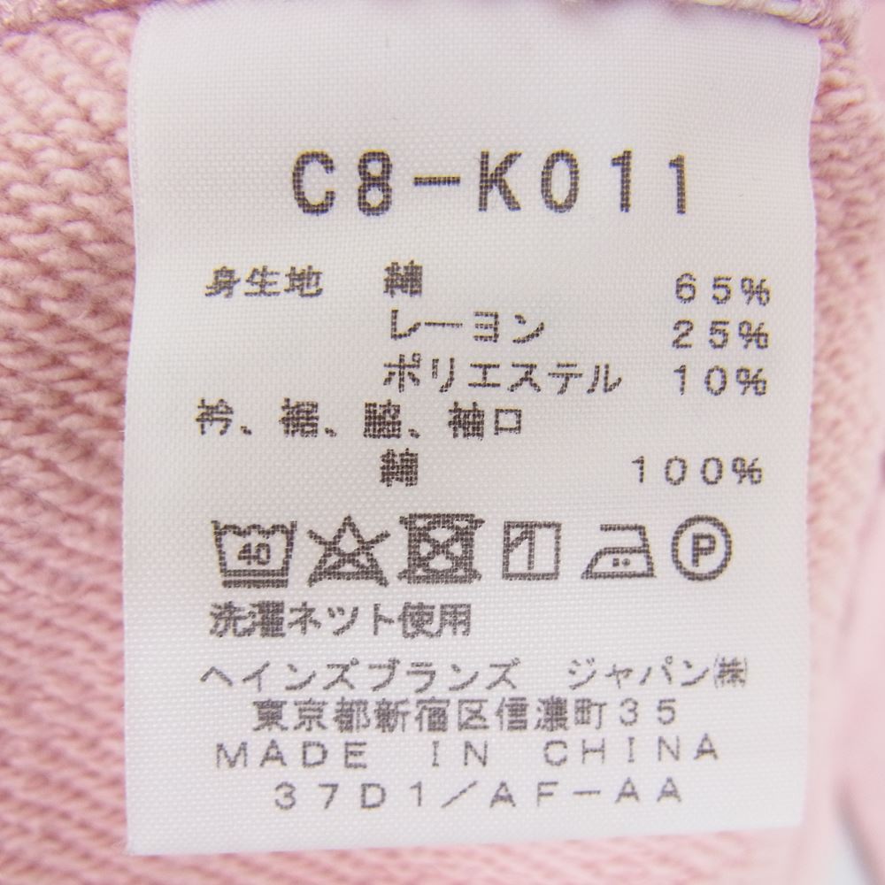 Champion チャンピオン C8-K011 トリコタグ 復刻 ロゴ刺繍 リバースウィーブ スウェット トレーナー クルーネック ピンク ピンク系 L【中古】