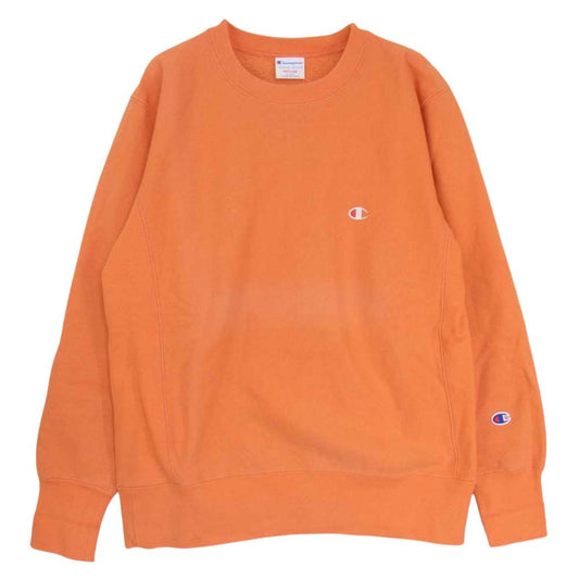 Champion チャンピオン C8-L001 トリコタグ 復刻 ロゴ刺繍 リバースウィーブ スウェット トレーナー クルーネック オレンジ オレンジ系 M【中古】
