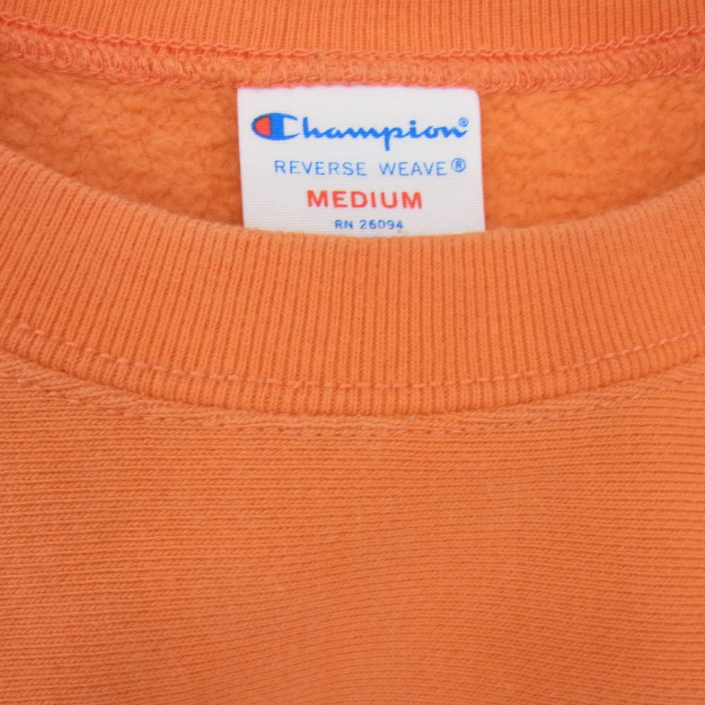Champion チャンピオン C8-L001 トリコタグ 復刻 ロゴ刺繍 リバースウィーブ スウェット トレーナー クルーネック オレンジ オレンジ系 M【中古】
