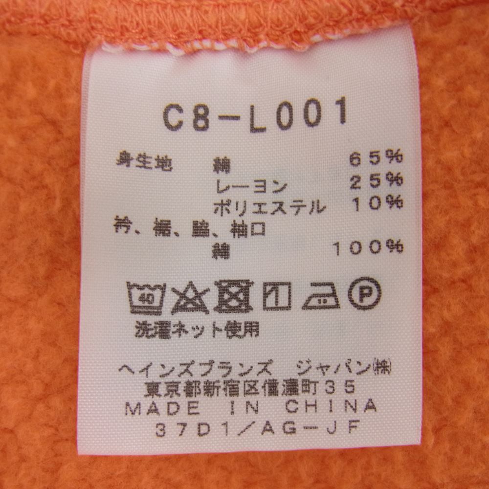 Champion チャンピオン C8-L001 トリコタグ 復刻 ロゴ刺繍 リバースウィーブ スウェット トレーナー クルーネック オレンジ オレンジ系 M【中古】