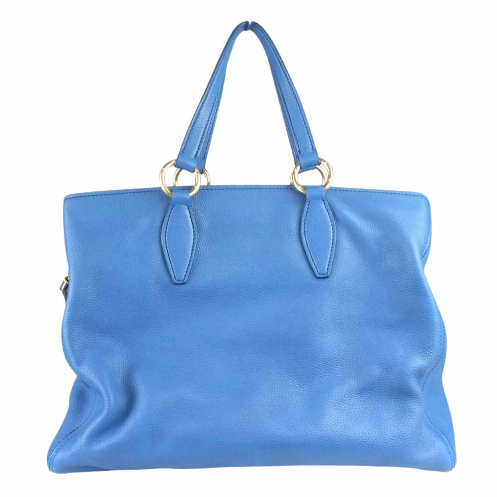 MIUMIU ミュウミュウ ロゴ金具 2WAY レザー ショルダーバッグ ブルー ブルー系【中古】