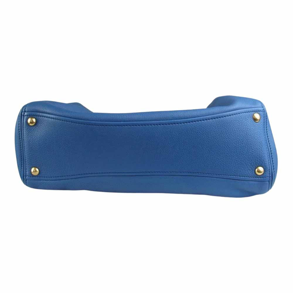 MIUMIU ミュウミュウ ロゴ金具 2WAY レザー ショルダーバッグ ブルー ブルー系【中古】