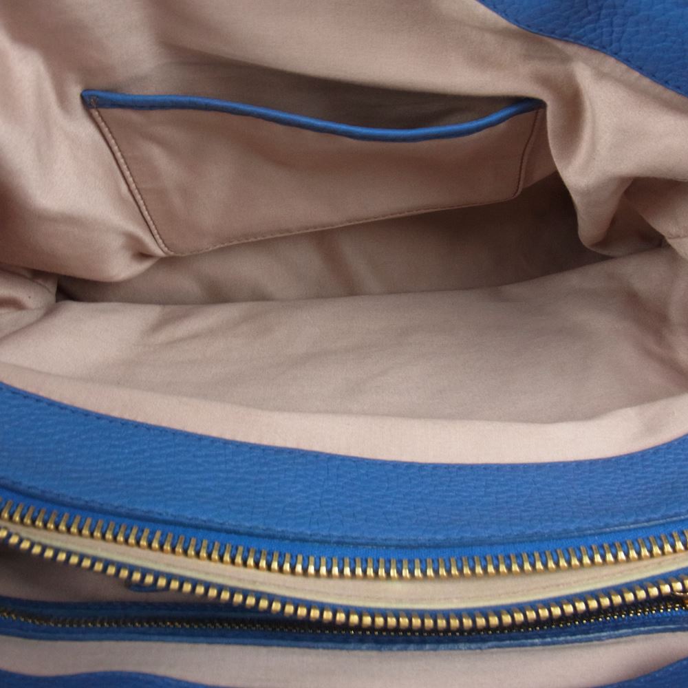 miumiu　ミュウミュウ　レザー　ハンドバック　ブルー　ロゴ miumiu ミュウミュウ レザー ハンドバック ブルー ロゴ MIU MIU