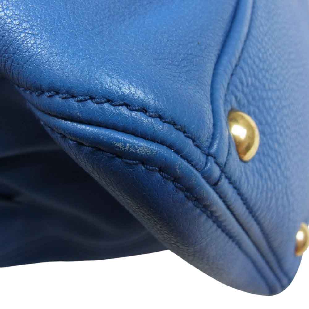 MIUMIU ミュウミュウ ロゴ金具 2WAY レザー ショルダーバッグ ブルー ブルー系【中古】